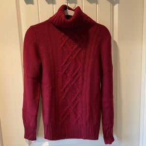 J Crew Maroon Red Turtleneck Sweater Size M